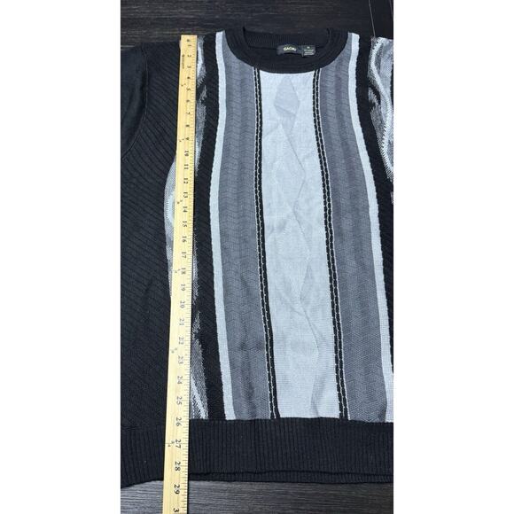 Gachu Coogi Style Black Vertical Stripe Sweater, Casual, Retro, Y2K, 3d,Size XL - Picture 3 of 5